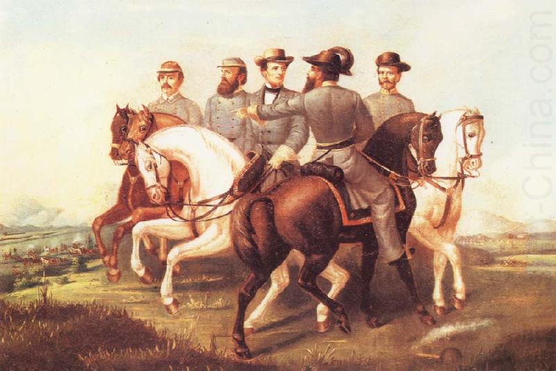 Jefferson Davis and His Generals, unknow artist